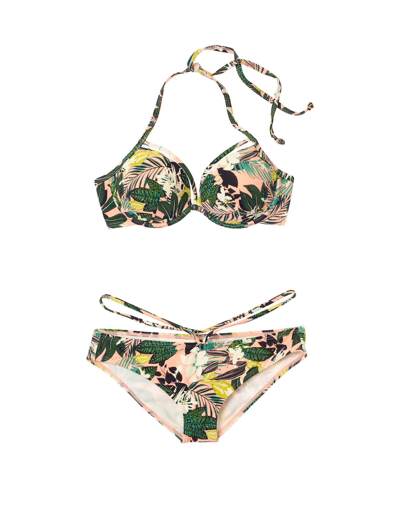 Laleh Tropical Green Bikini Contour Plunge B D Adore Me