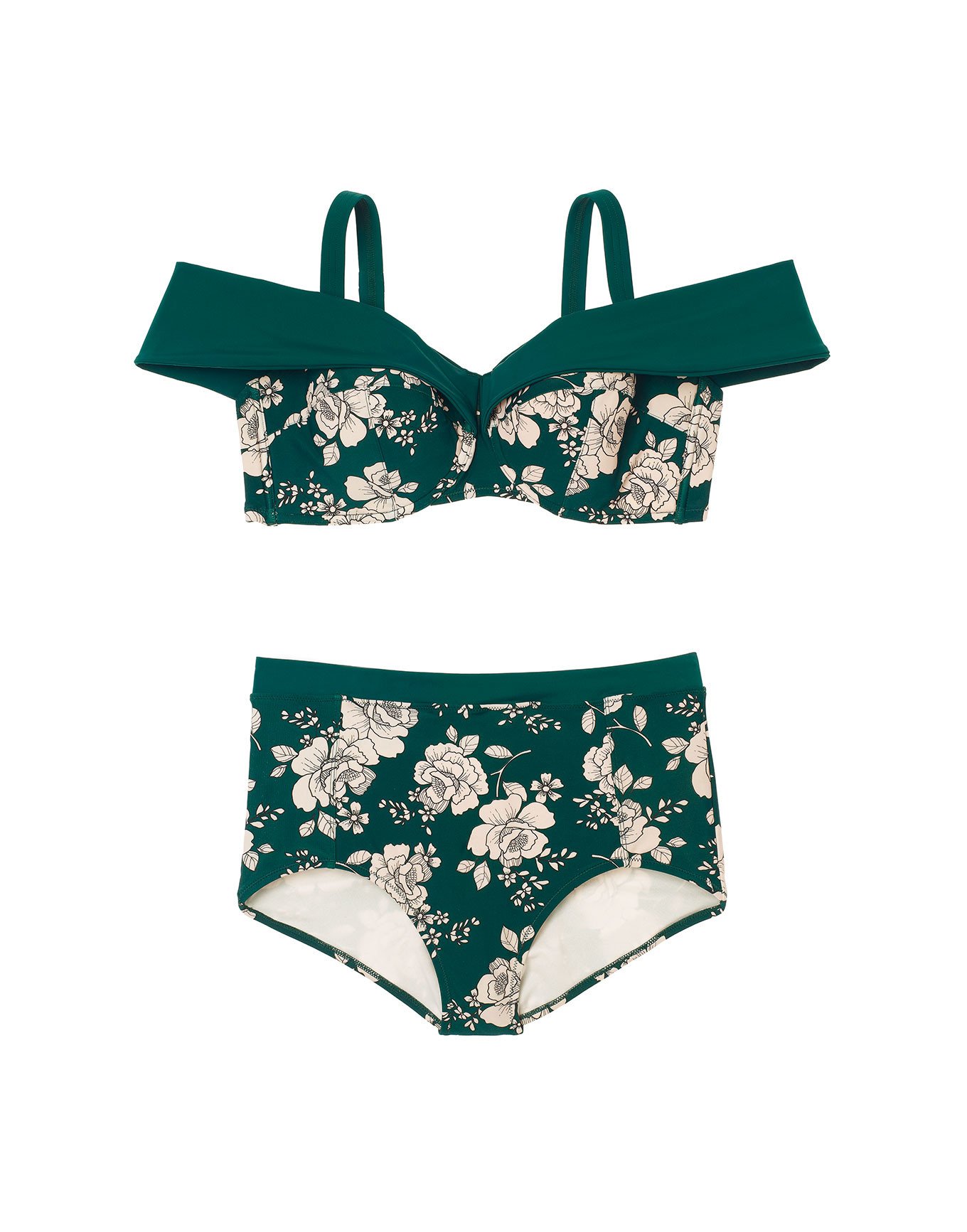 Baylie Floral Green Plus Bikini Contour Bandeau Xl Adore Me