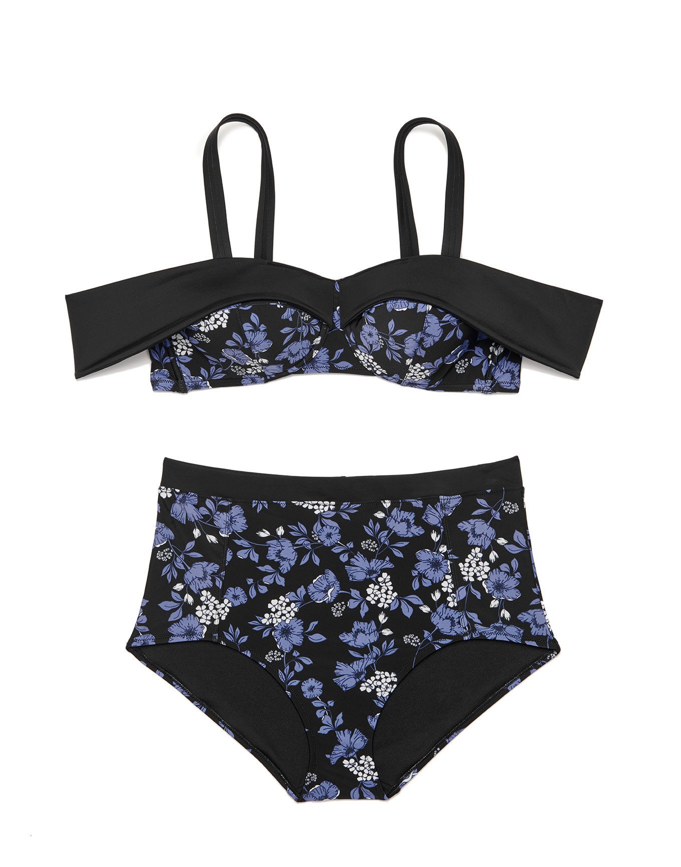 Baylie Floral Black Plus Bikini Contour Bandeau Xl X Adore Me