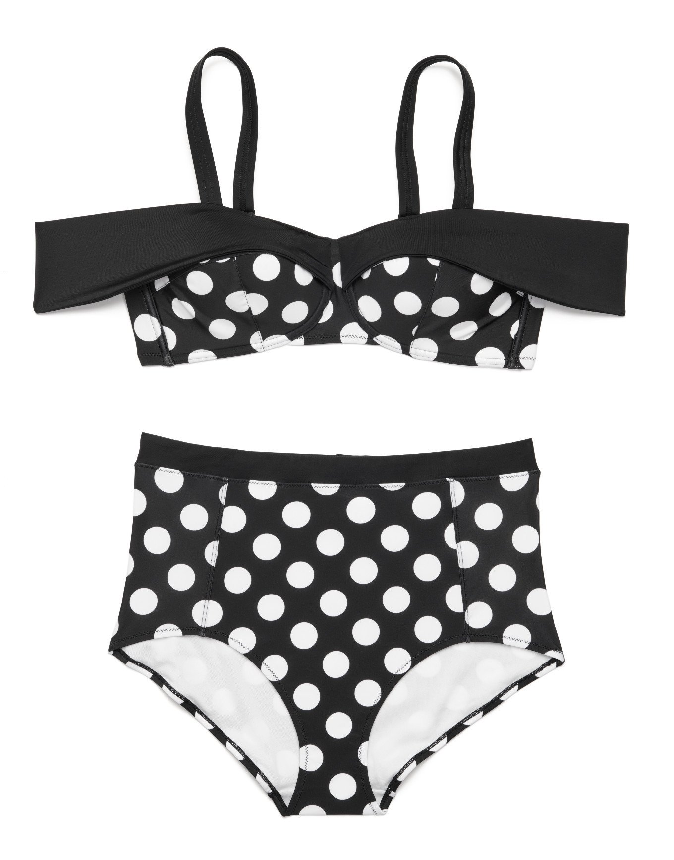 Baylie Dot Black Plus Bikini Contour Bandeau Xl X Adore Me