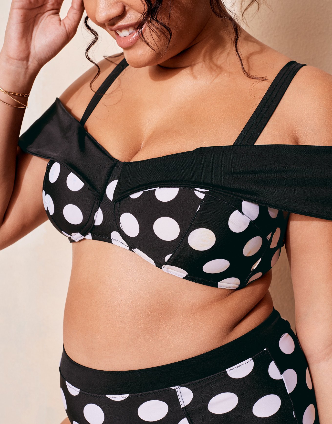 Baylie Dot Black Plus Bikini Contour Bandeau Xl X Adore Me