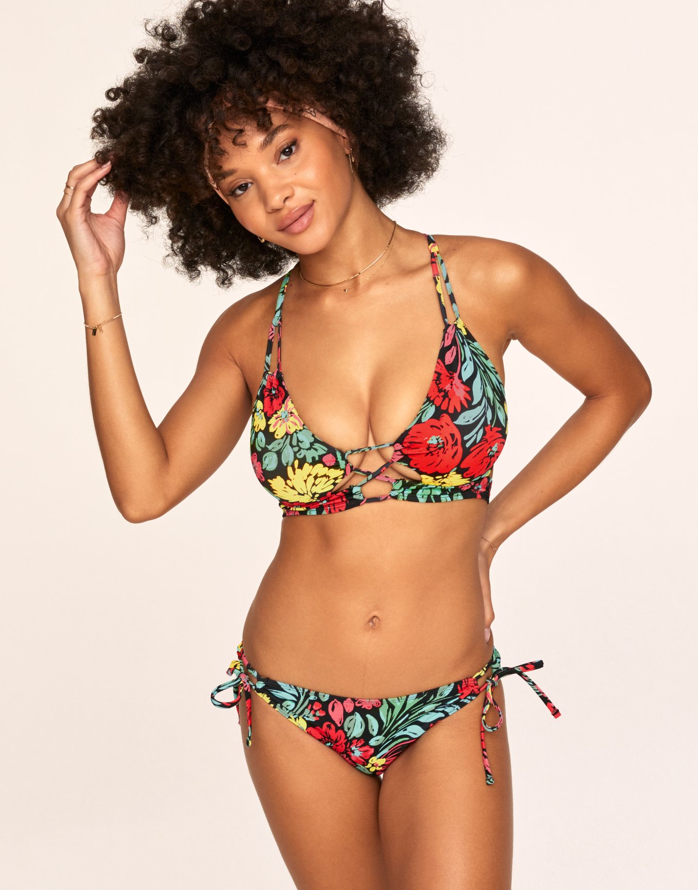 Tatiana Floral Black Bikini XS M Adore Me