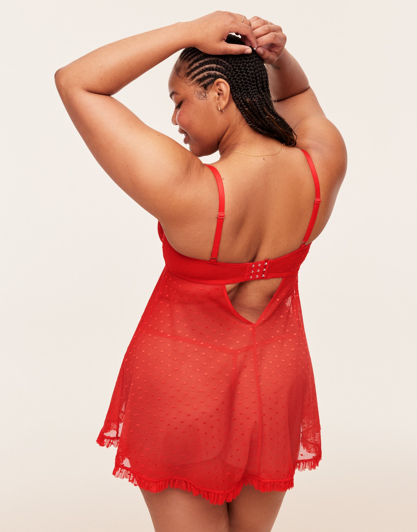 Aubrey Dark Red Plus Unlined Babydoll XL 2X Adore Me