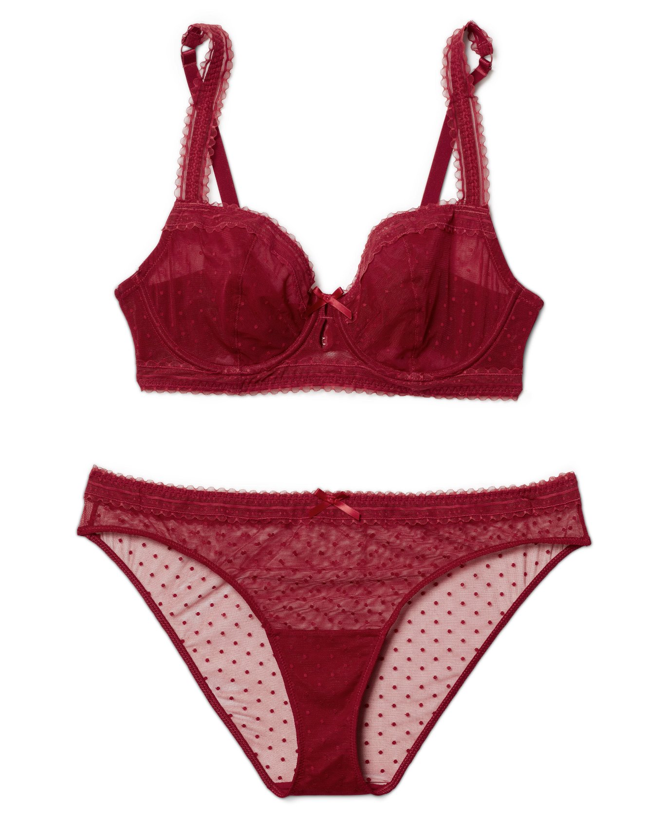 Cassandra Dark Red Plus Unlined Demi Adore Me