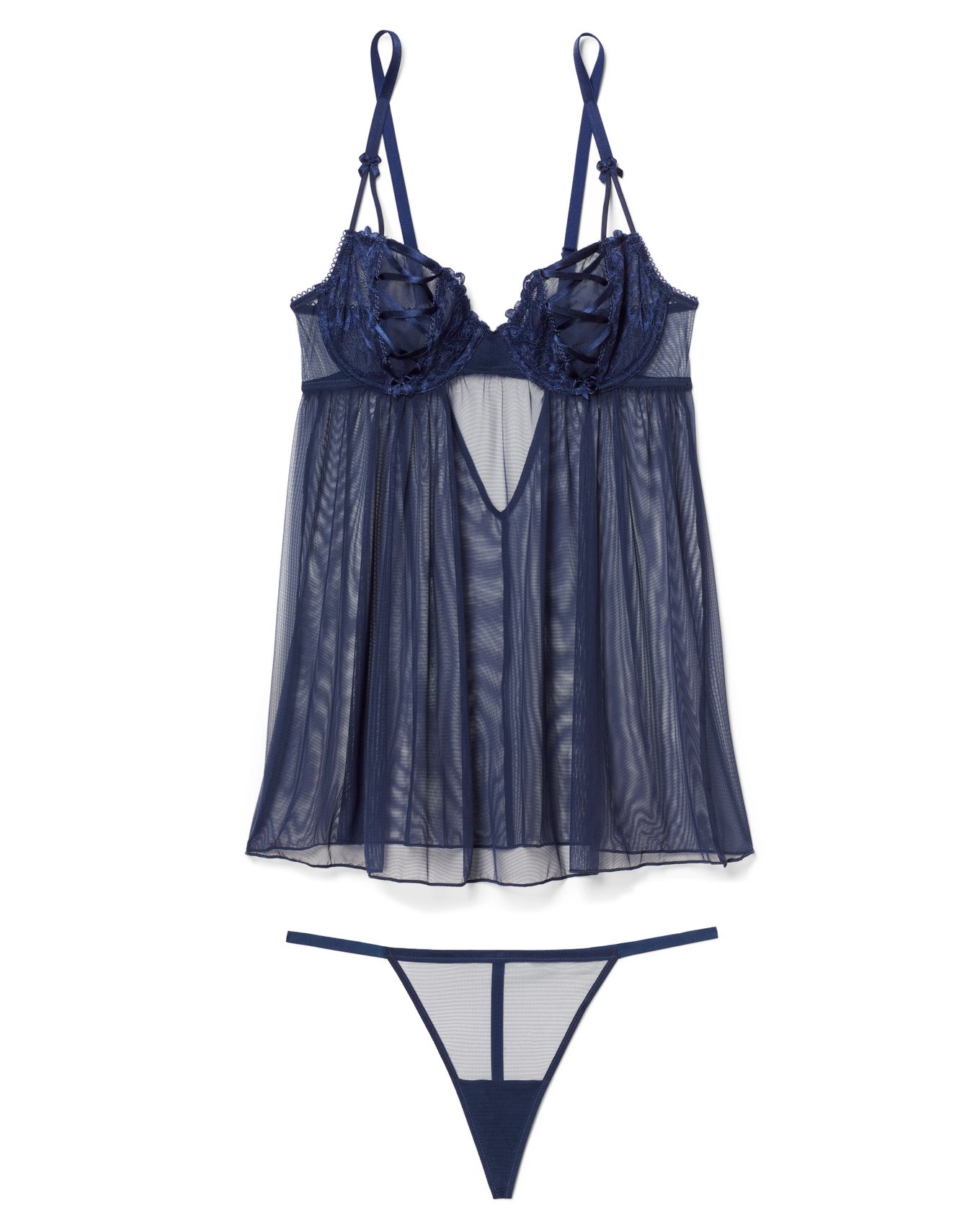 Ismelka Dark Blue Plus Unlined Babydoll Dd H Adore Me