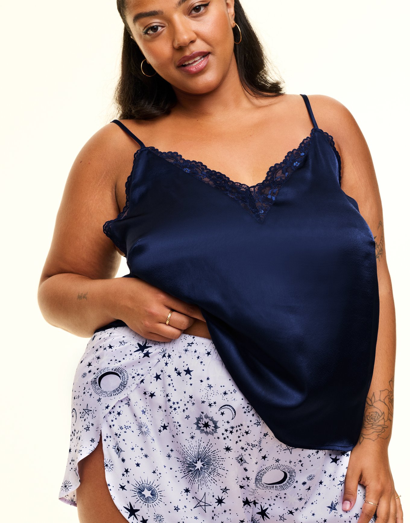 Linny Dark Blue Plus Camisole And Short Set X X Adore Me