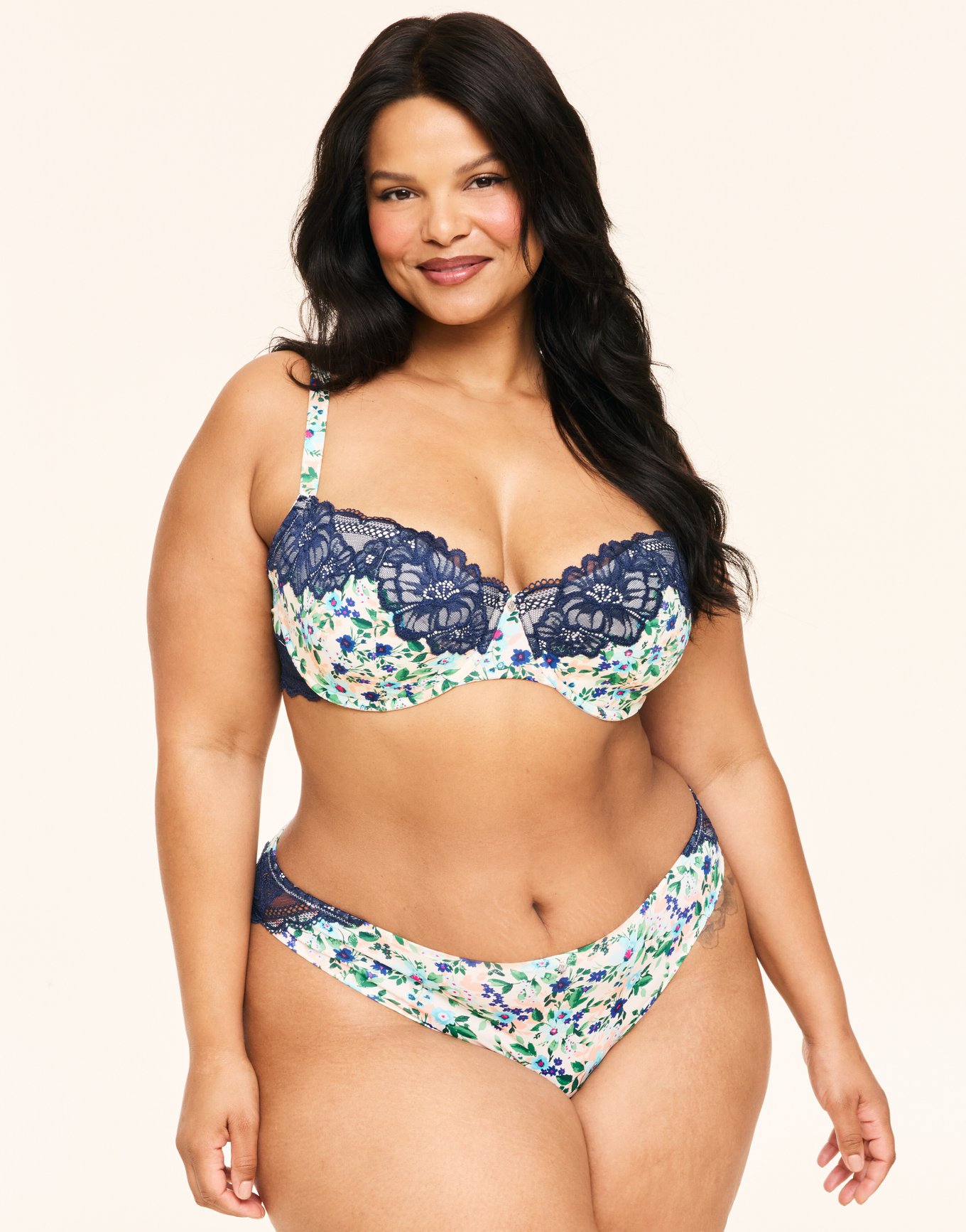 Mathilda Floral White Plus Contour Balconette 38DD 46DDD Adore Me