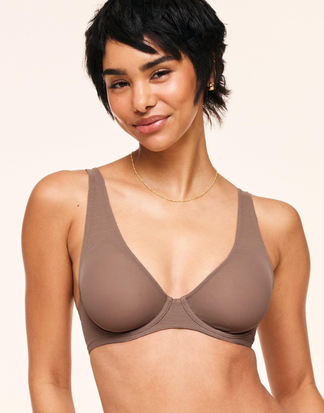 Ivy Medium Beige 2 Unlined Plunge 32A 38D Adore Me