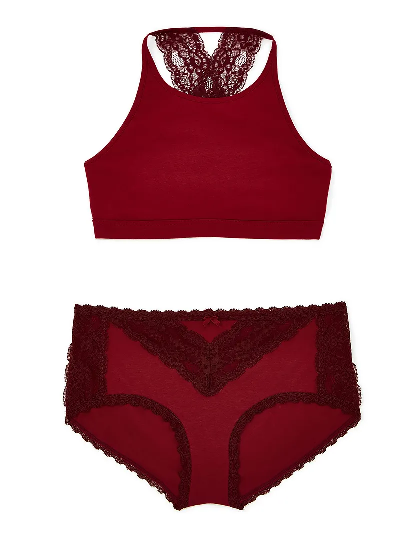 Beenie Dark Red 2 Unlined bra bundle Still 1