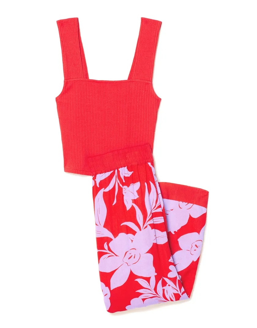 Evi Dark Red lounge bundle Still 3