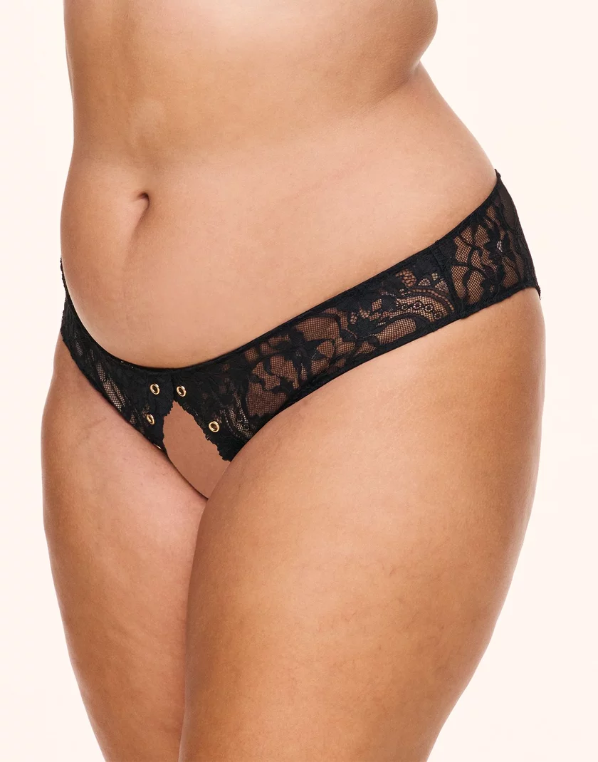 Kalya Crotchless Black Plus panty bundle Model 5