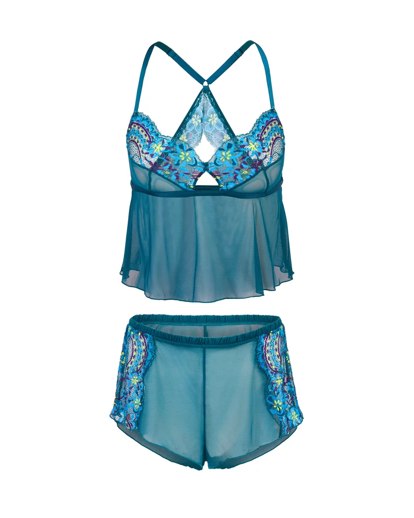 Blake Floral Blue Unlined lingerie bundle Still 3
