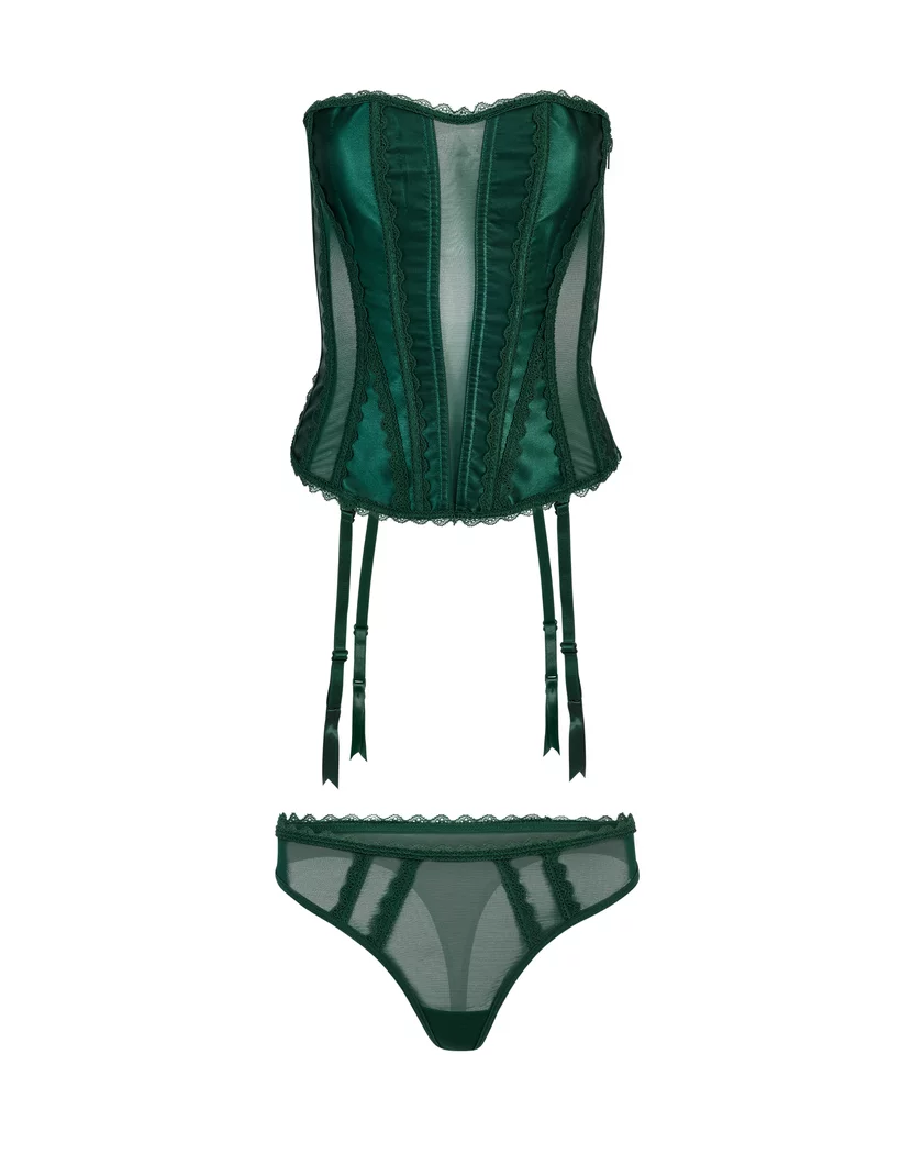 Serene Dark Green corset bundle Still 3