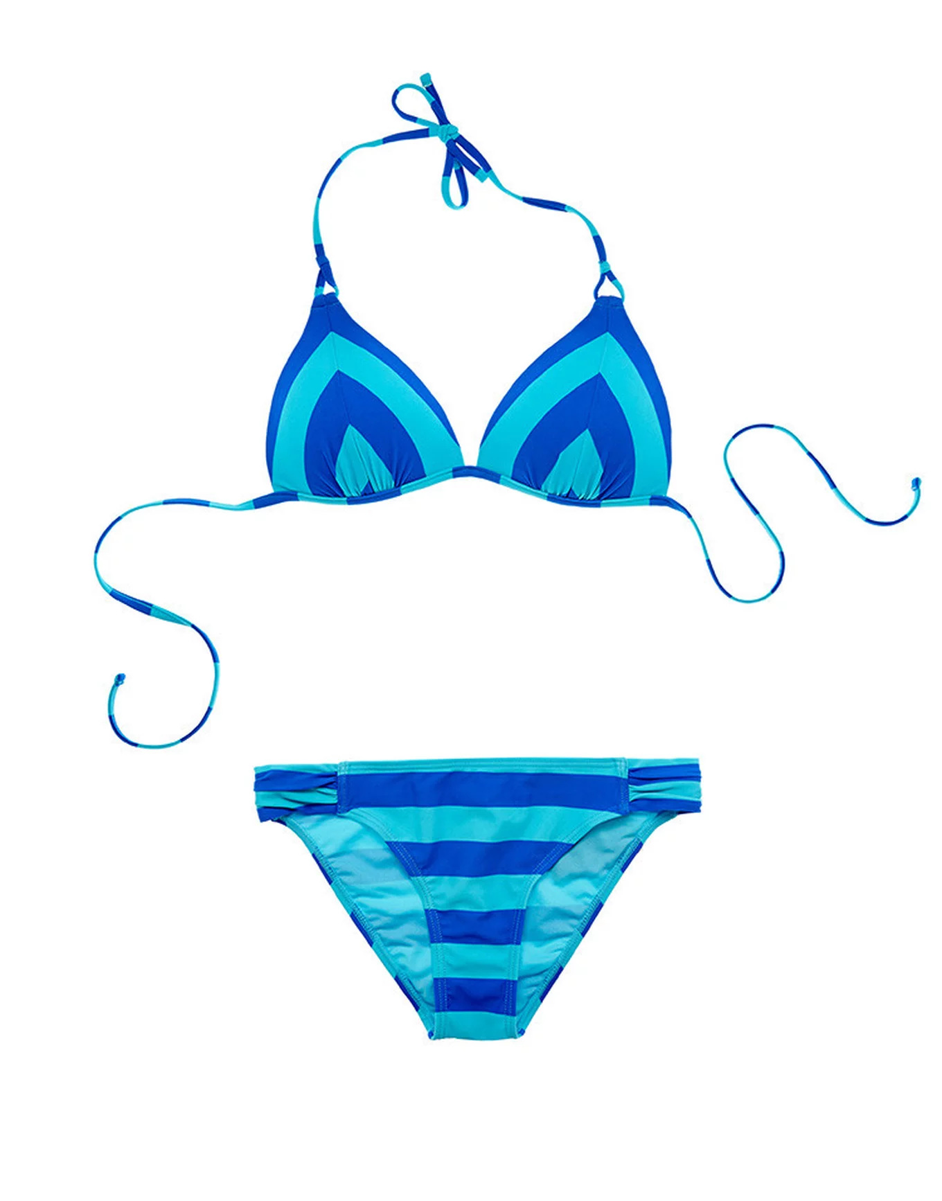 Joanna Blue Hawaii/Laser Blue Push up halter bikini, XS-M