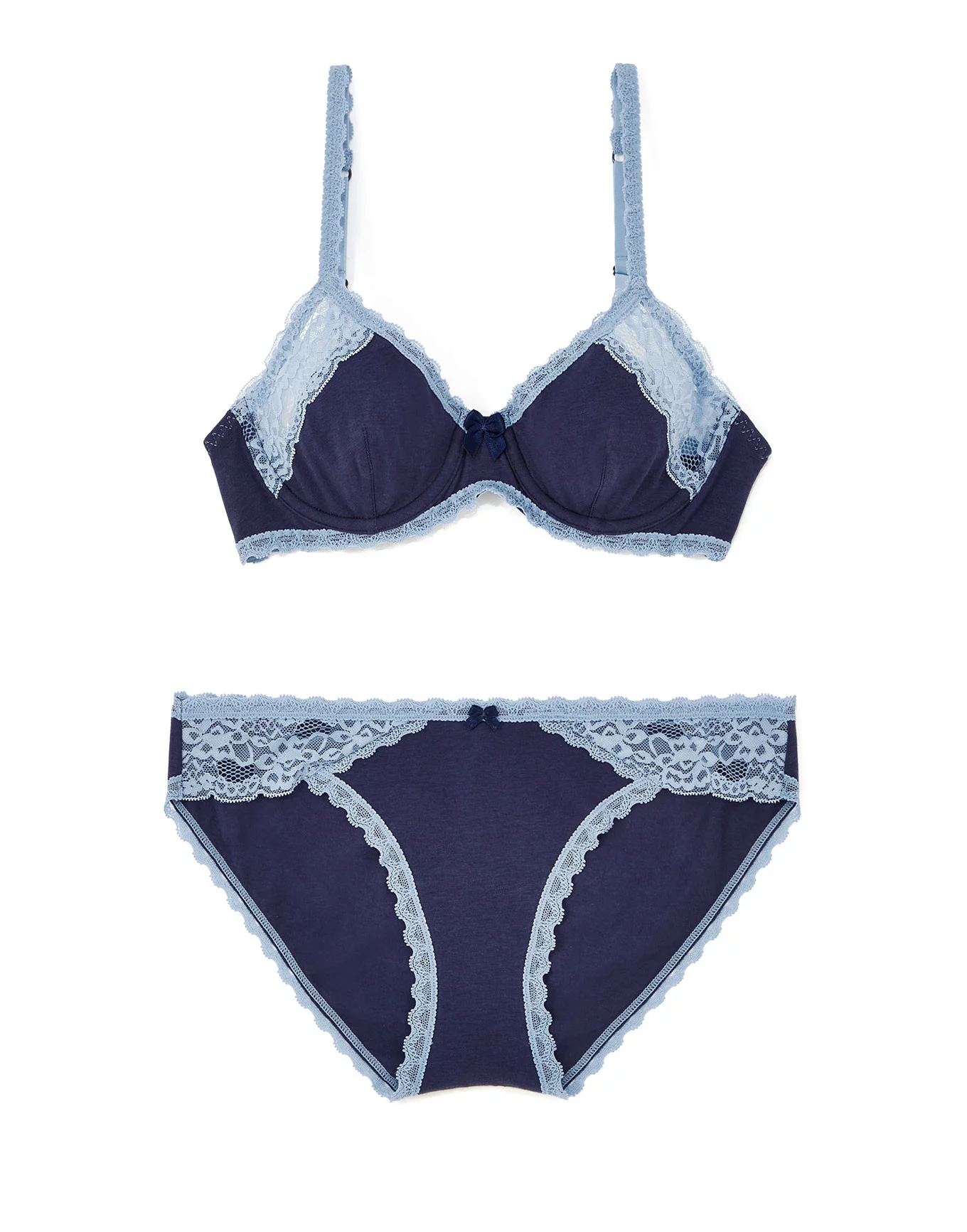 Blue navy unlined sheer bra Michelle BC-343 by Kinga –