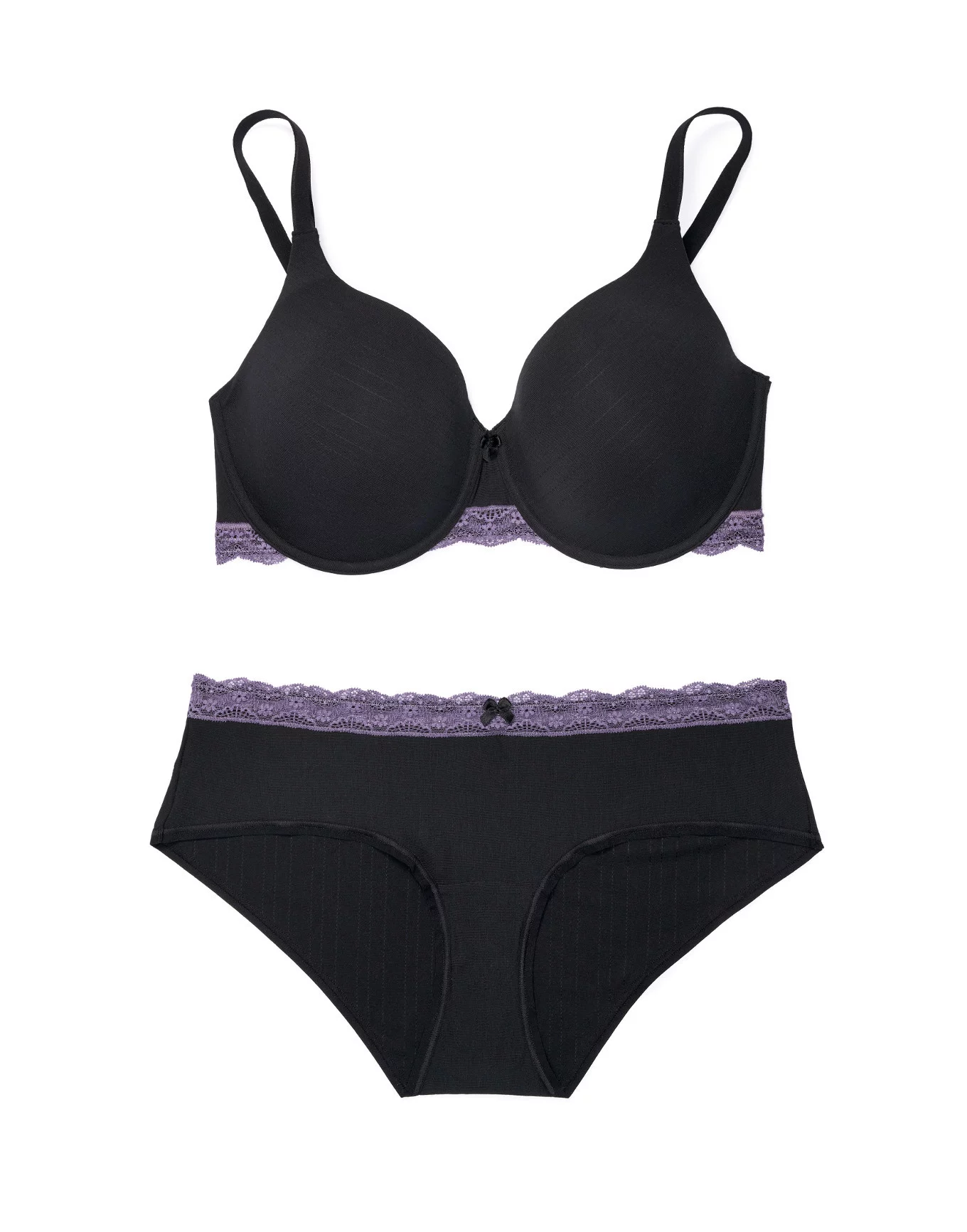 Adore Me, Intimates & Sleepwear, Adore Me Annabelle Underwire Black  Purple Lightly Lined Bra Size 34c