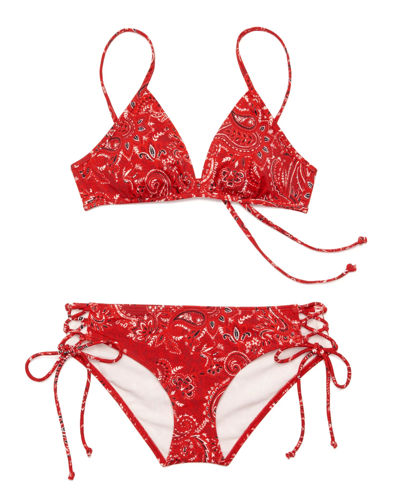 Red Paisley - Active Bikini Top – Nahoon Swimwear