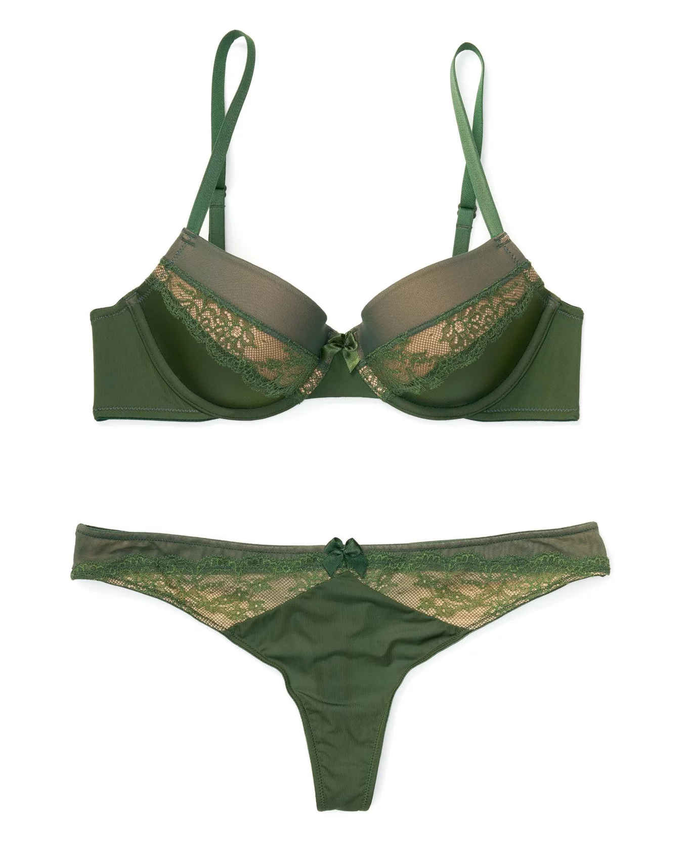 Buy Azeeva Green Padded Bra Panty Set at