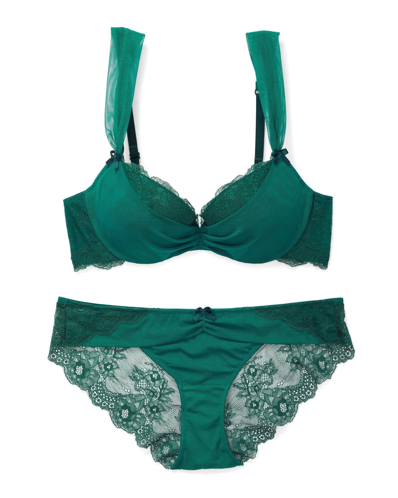 emerald green bra and panty set