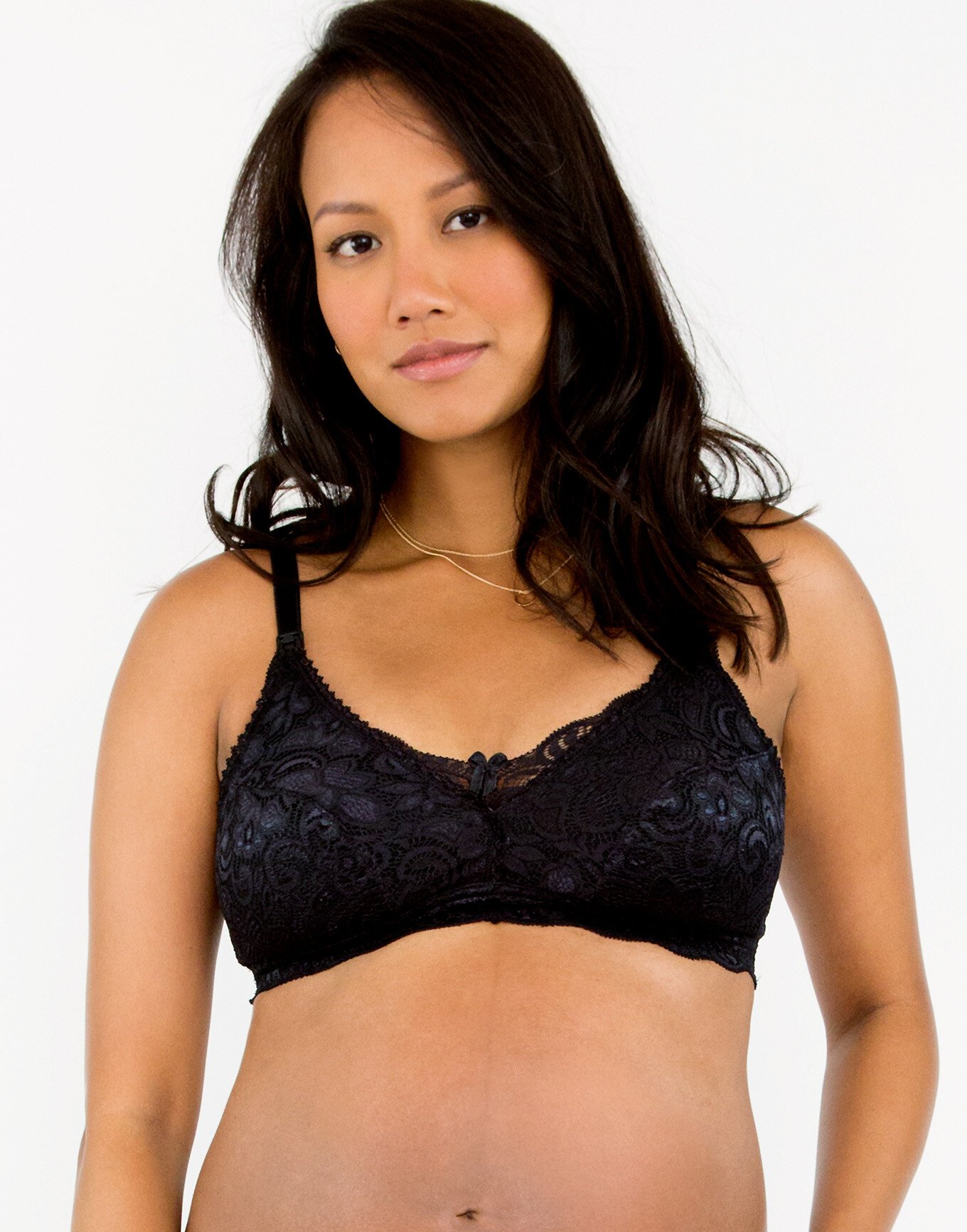 LOVELY Black lace maternity bra