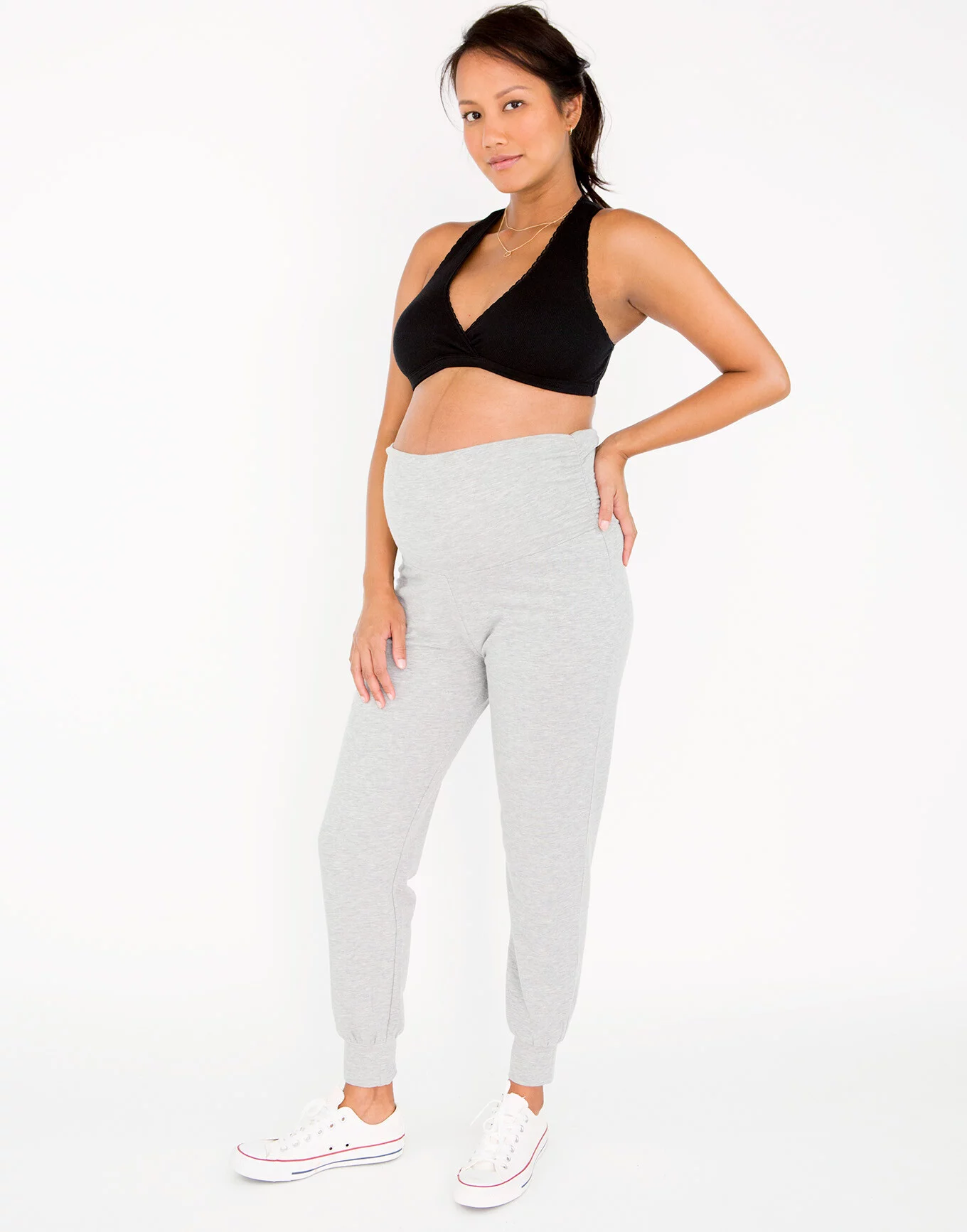 Over Belly Crop Pant in Grey