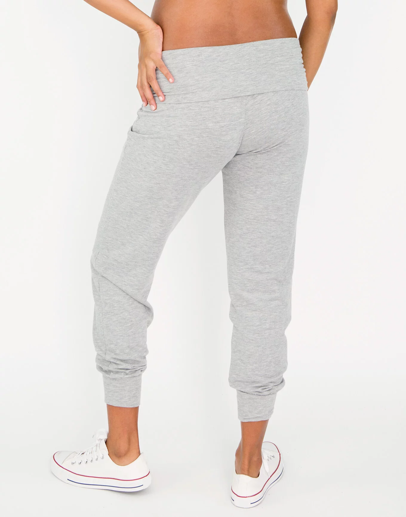 Foldover Jogger Gray Above or below belly fit