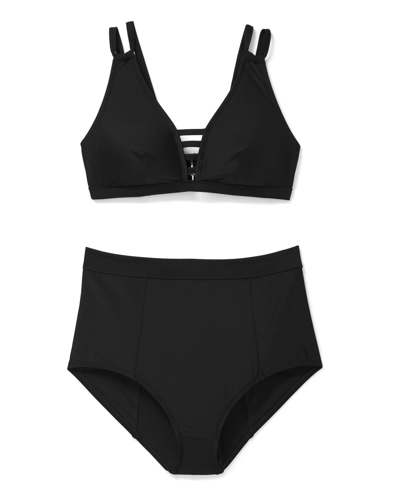 Elina Black Plus Contour Triangle Bikini, 4X