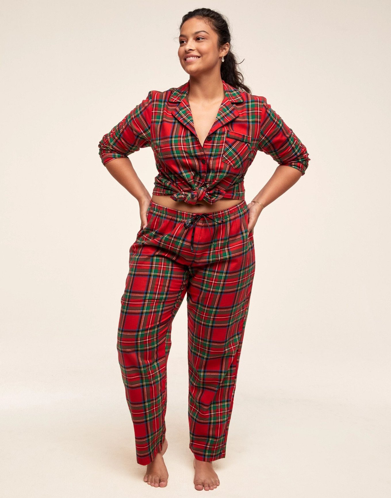 Plus size best sale red plaid pajamas