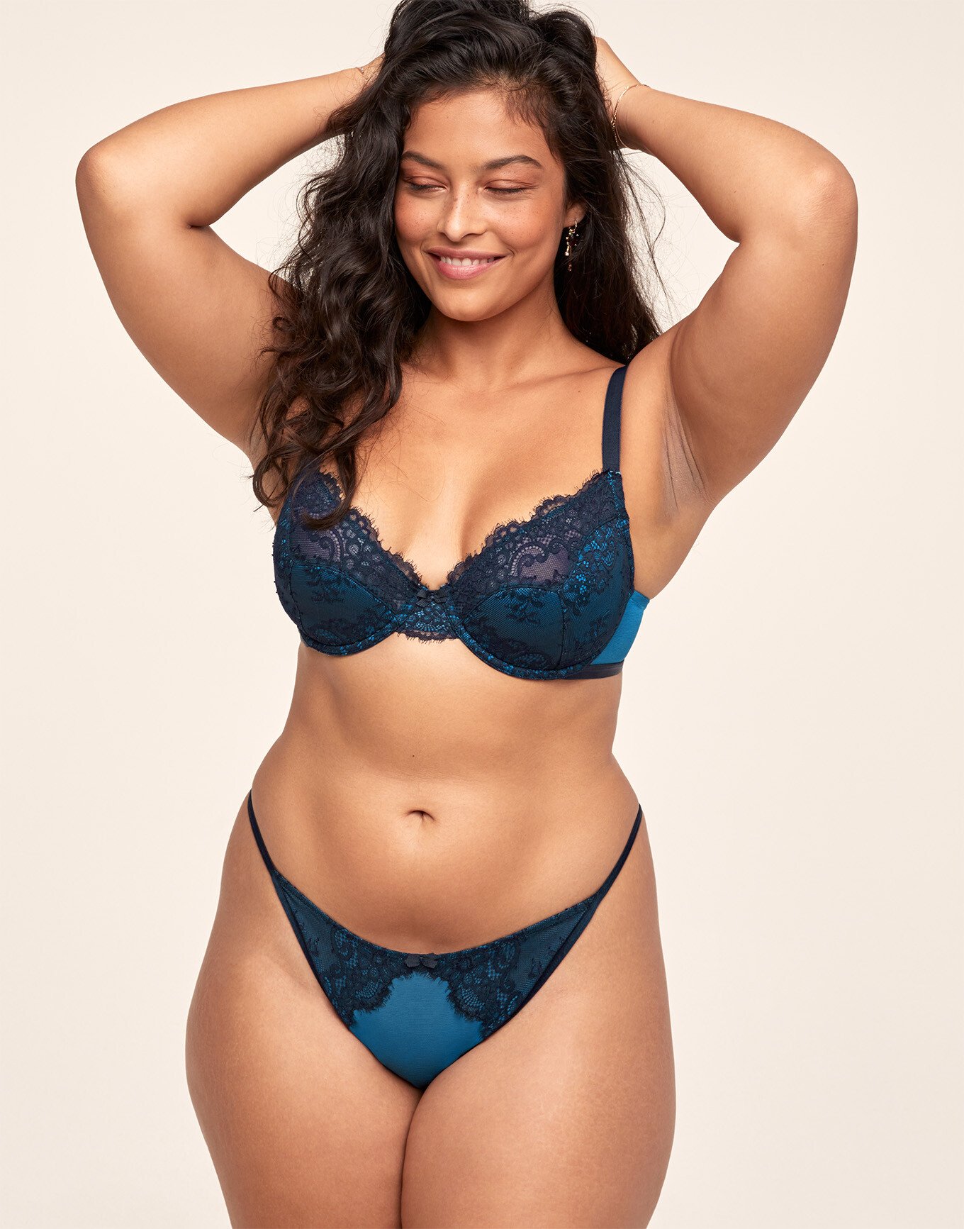 Evelyn Dark Blue Plus Unlined Demi