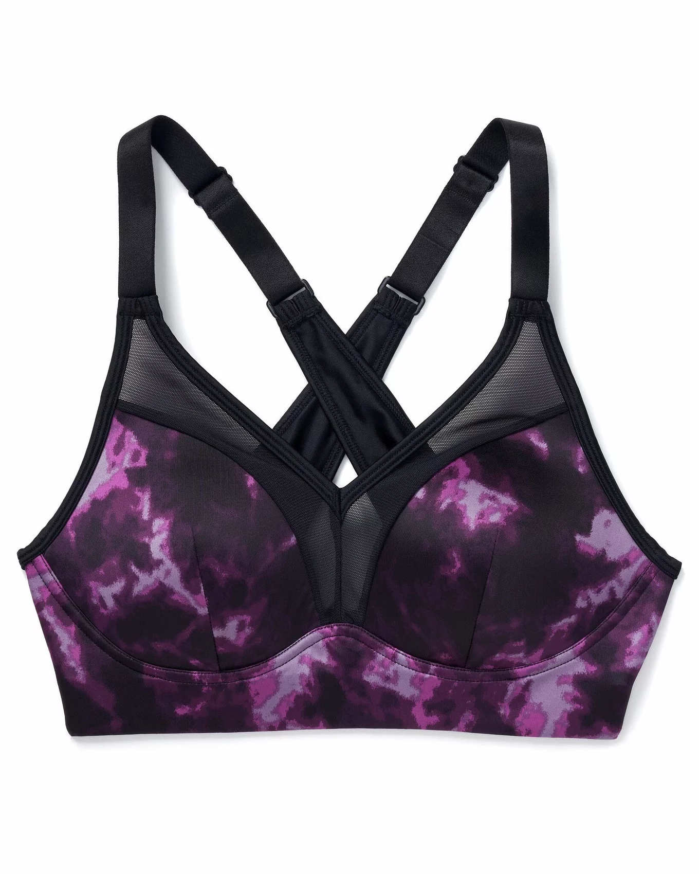 Buy In Care LINGERIE SPORTS-02 (B) Black Purple Solid Color Full-Coverage  Sports Bra. at