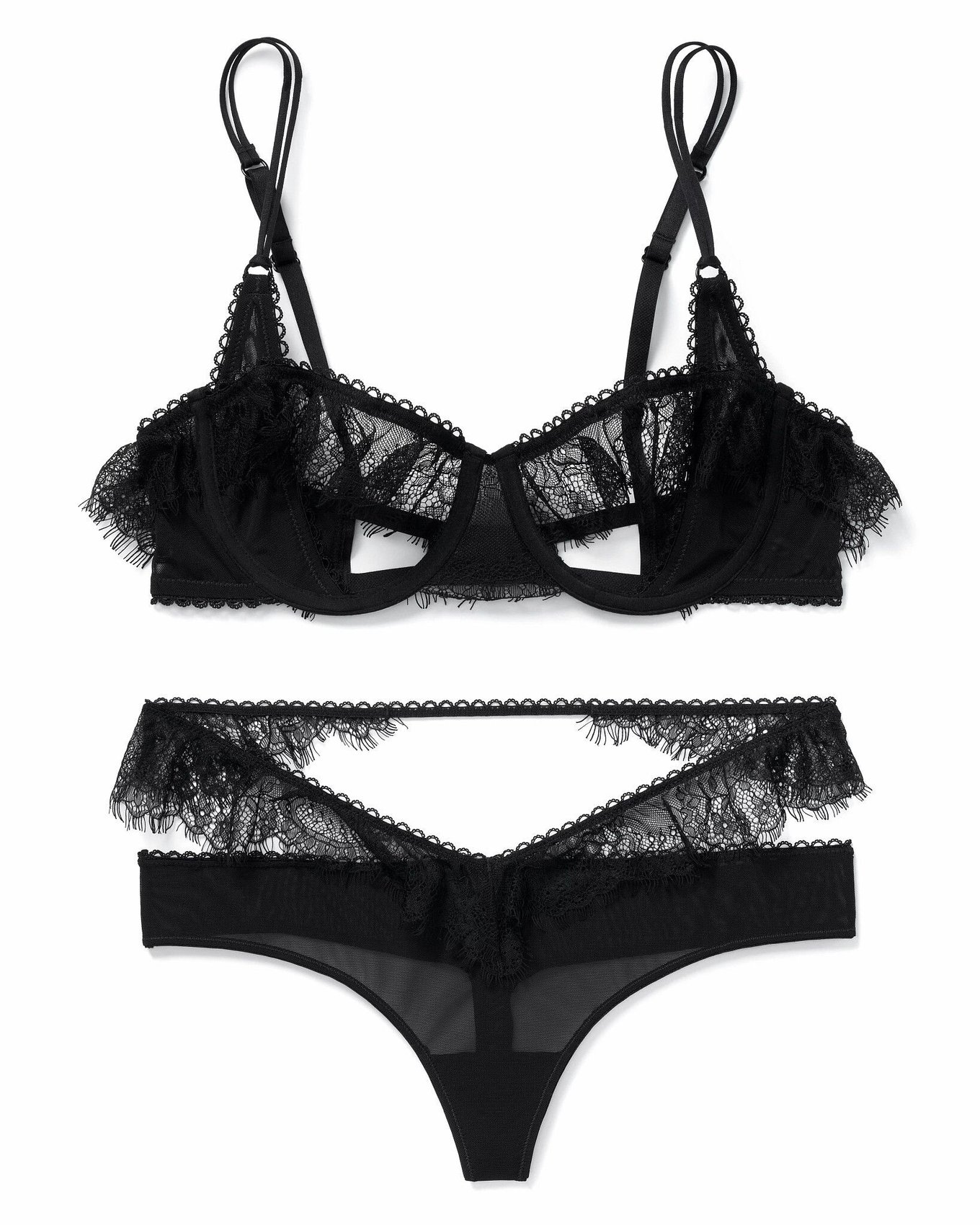 Evetta Black Unlined Balconette | Adore Me