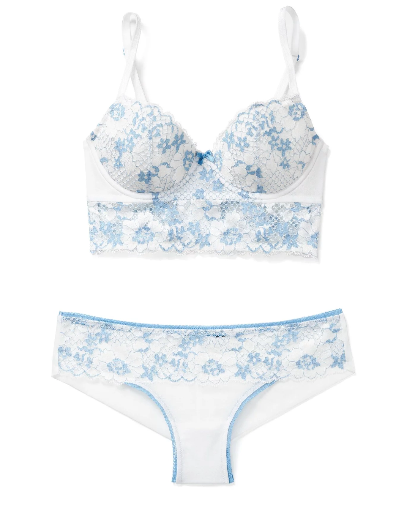 Cute Lingerie Set, White Color Size 32 D and Small Panties