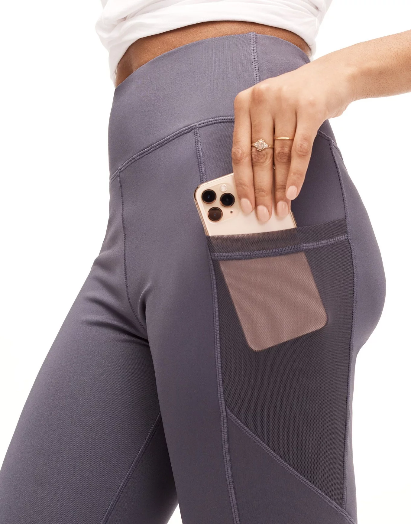 Ava Legging Dark Gray Plus Hidden Credit Card Pocket, 4X