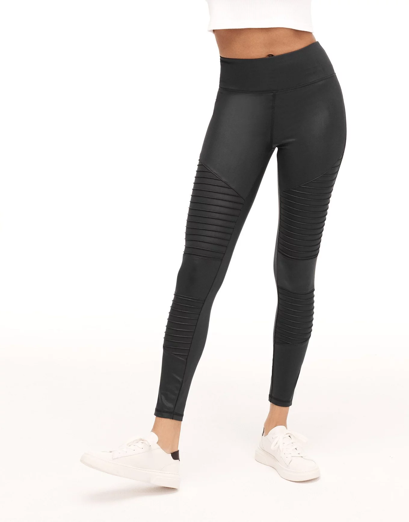 High-Waist Moto Legging - Black/Black Glossy - Black/Black Glossy / XXS