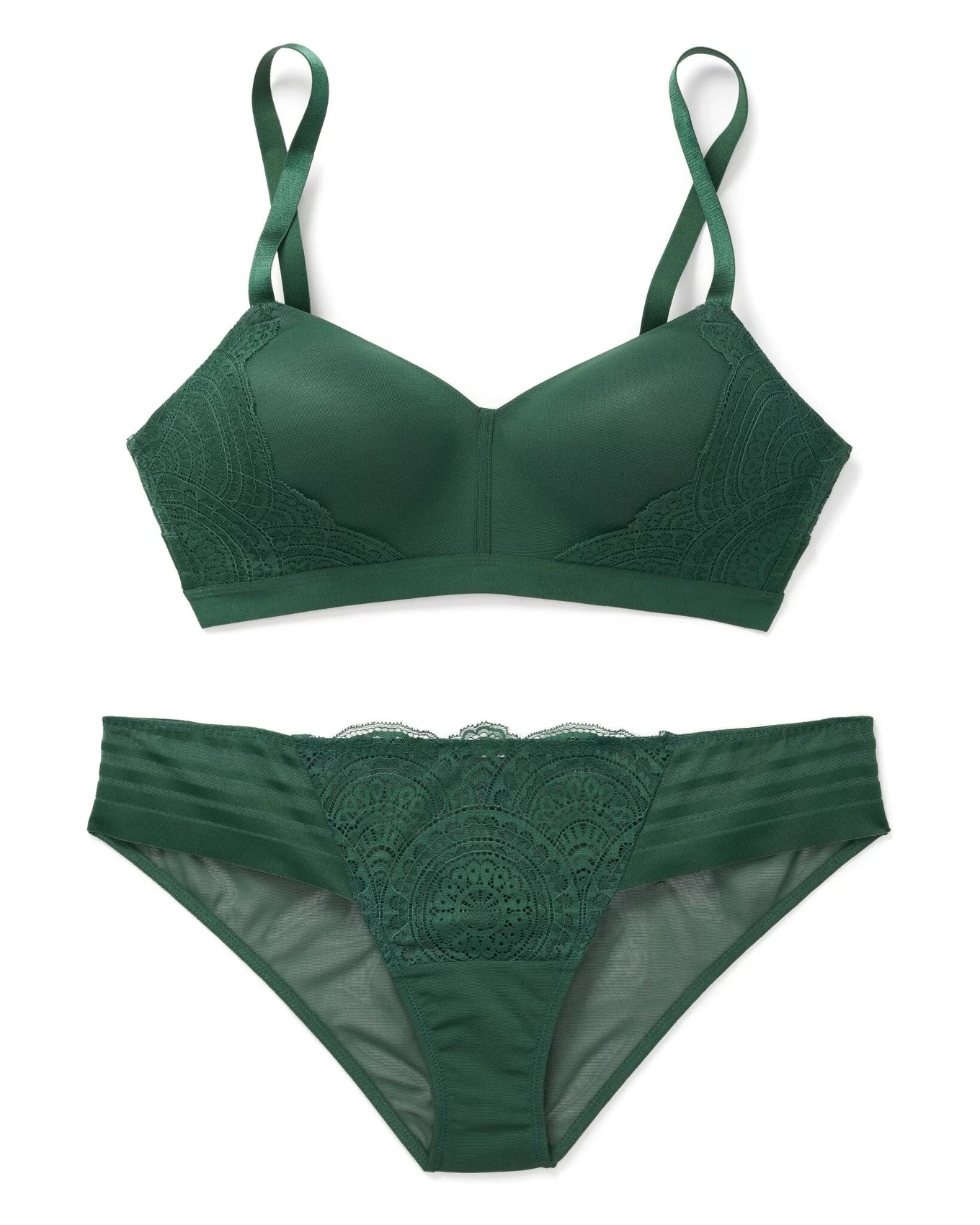 lacy hint: New Sheer Bra Styles in Green/Beige, Black and Red