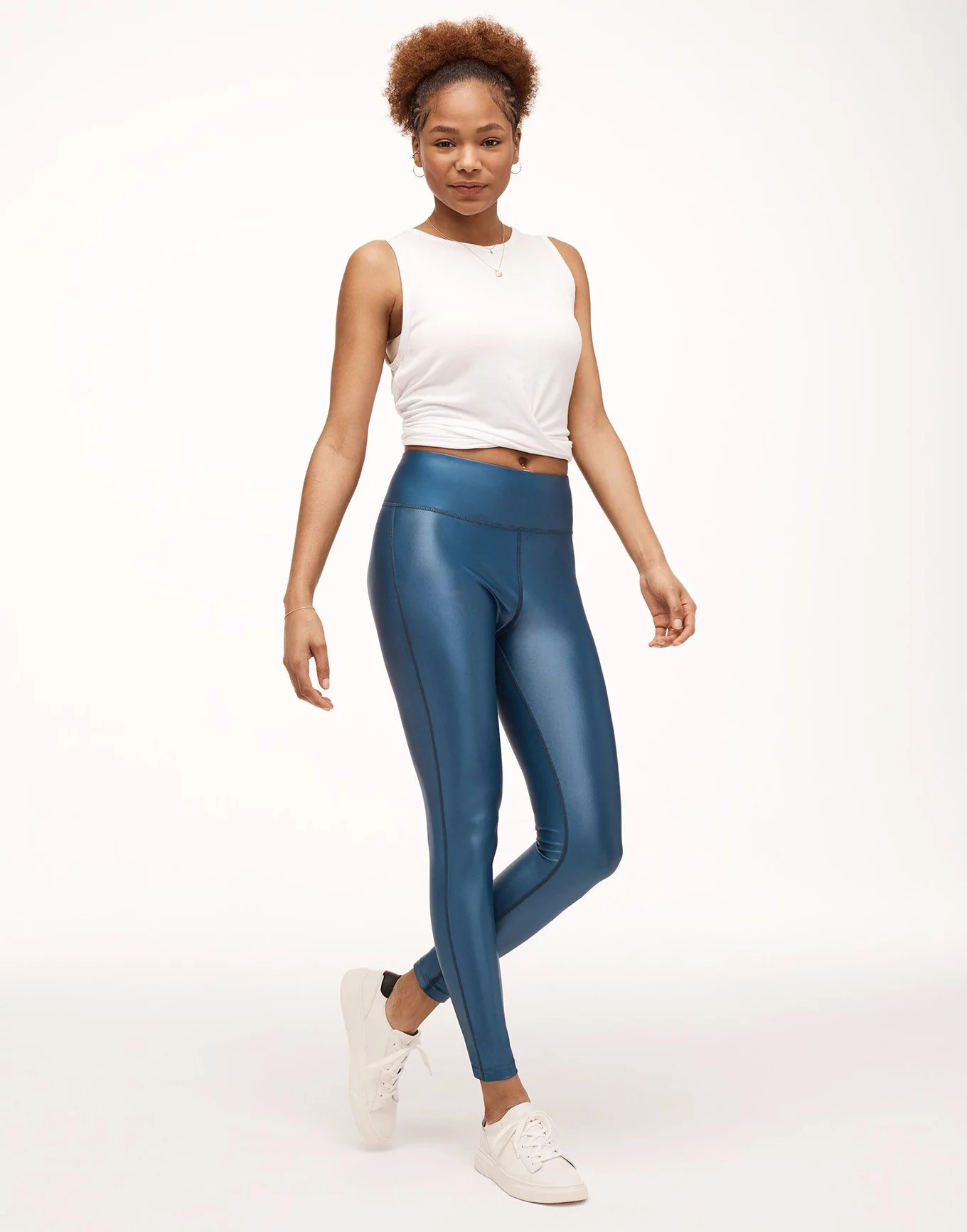 SWEATY BETTY High Shine Fitted Cropped Stretch-Woven Leggings in BLACK