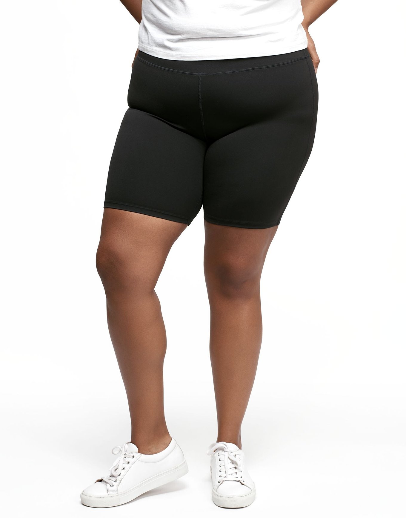 White Matte Solid Spandex High Waist Booty Shorts. Cheeky and Regular  Lengths. 