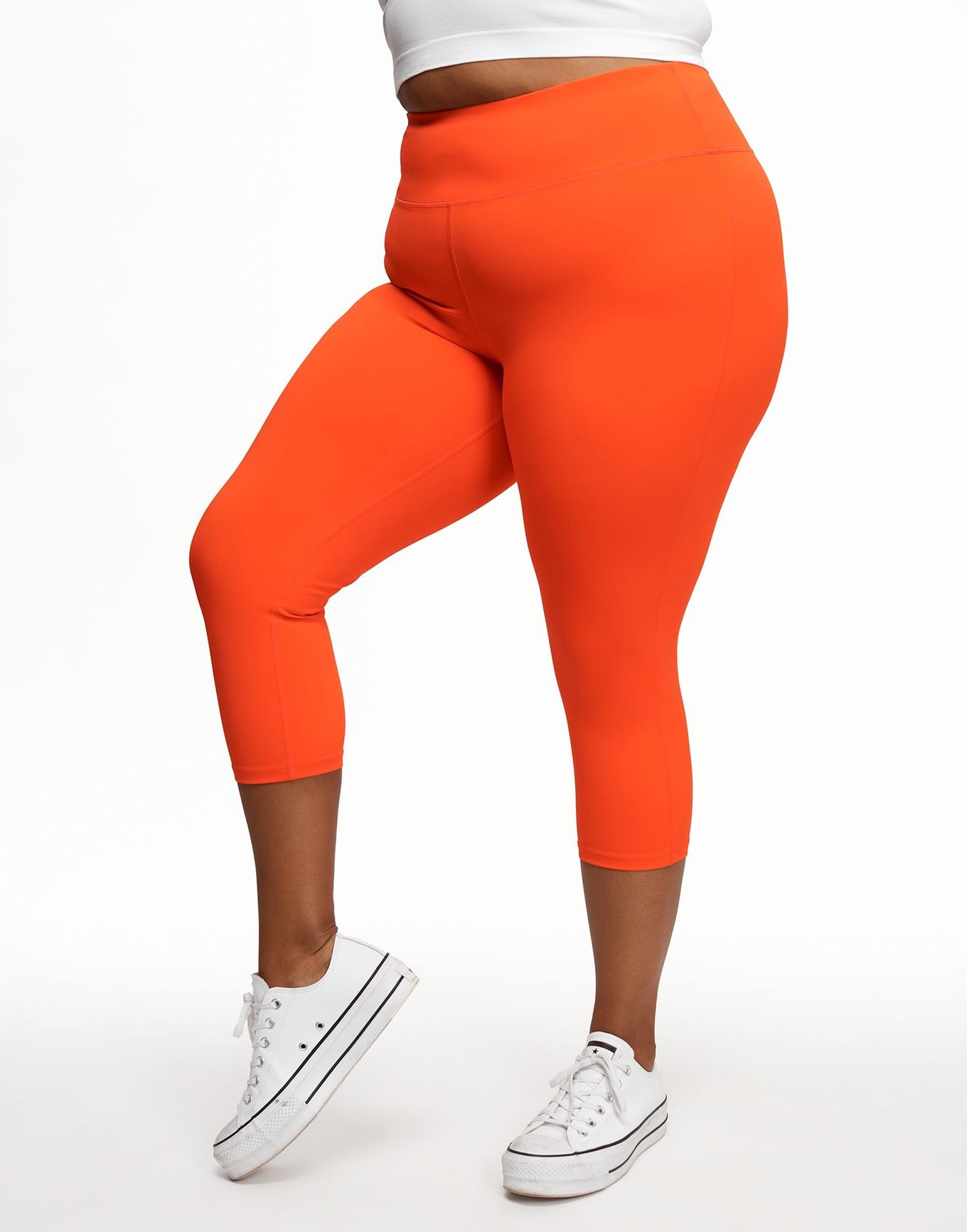 YOURS Plus Size Orange Cropped Leggings