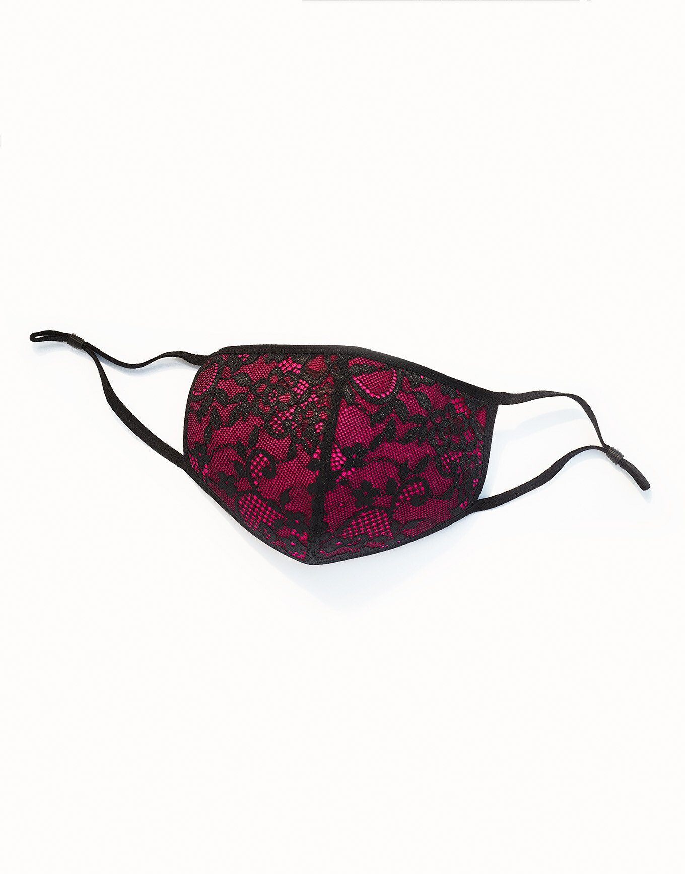 Fancy Mask Black & Pink Lace Face Mask, O/S | Adore Me