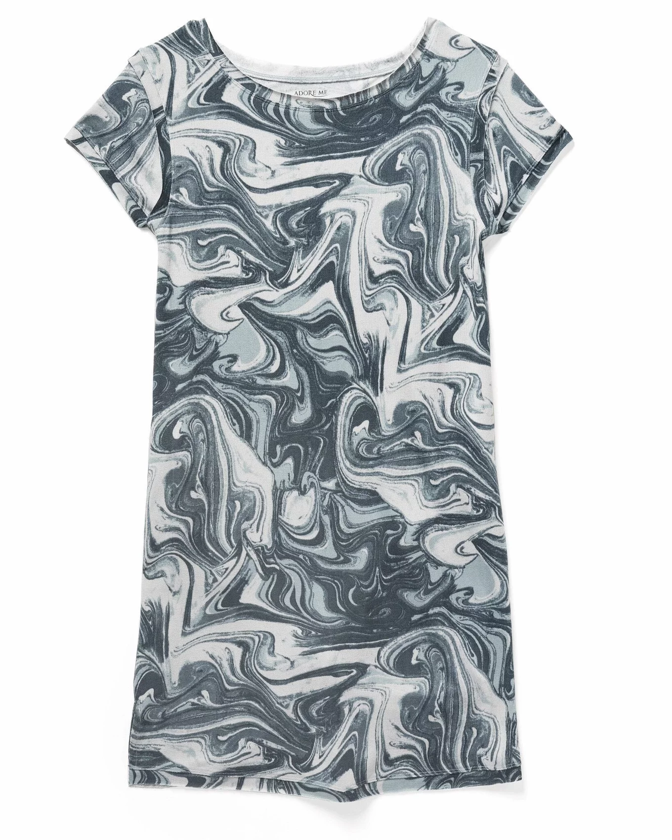 Paula Tie Dye Gray Plus Lounge Dress, XL-1X