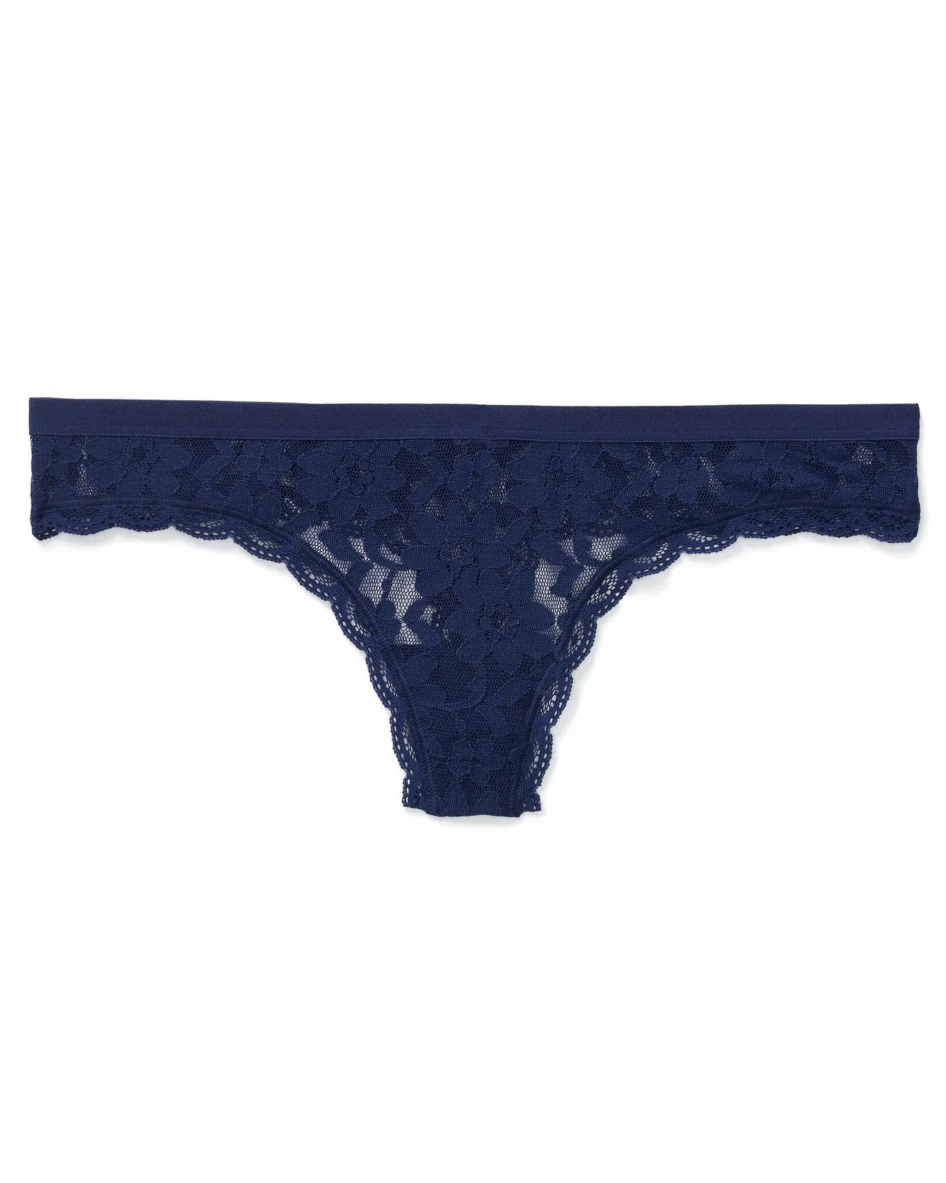 Perizoma ALEGRO In Pizzo Blu Marino Con Dettaglio Arancione - Modello 9007B