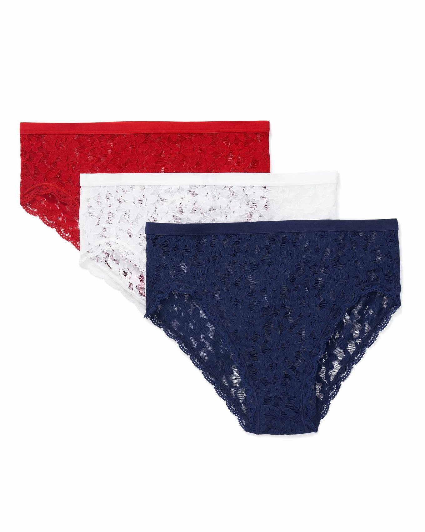 3 Pack Sexy Women High Waist Lace Underwear Full Cover Panty Brief