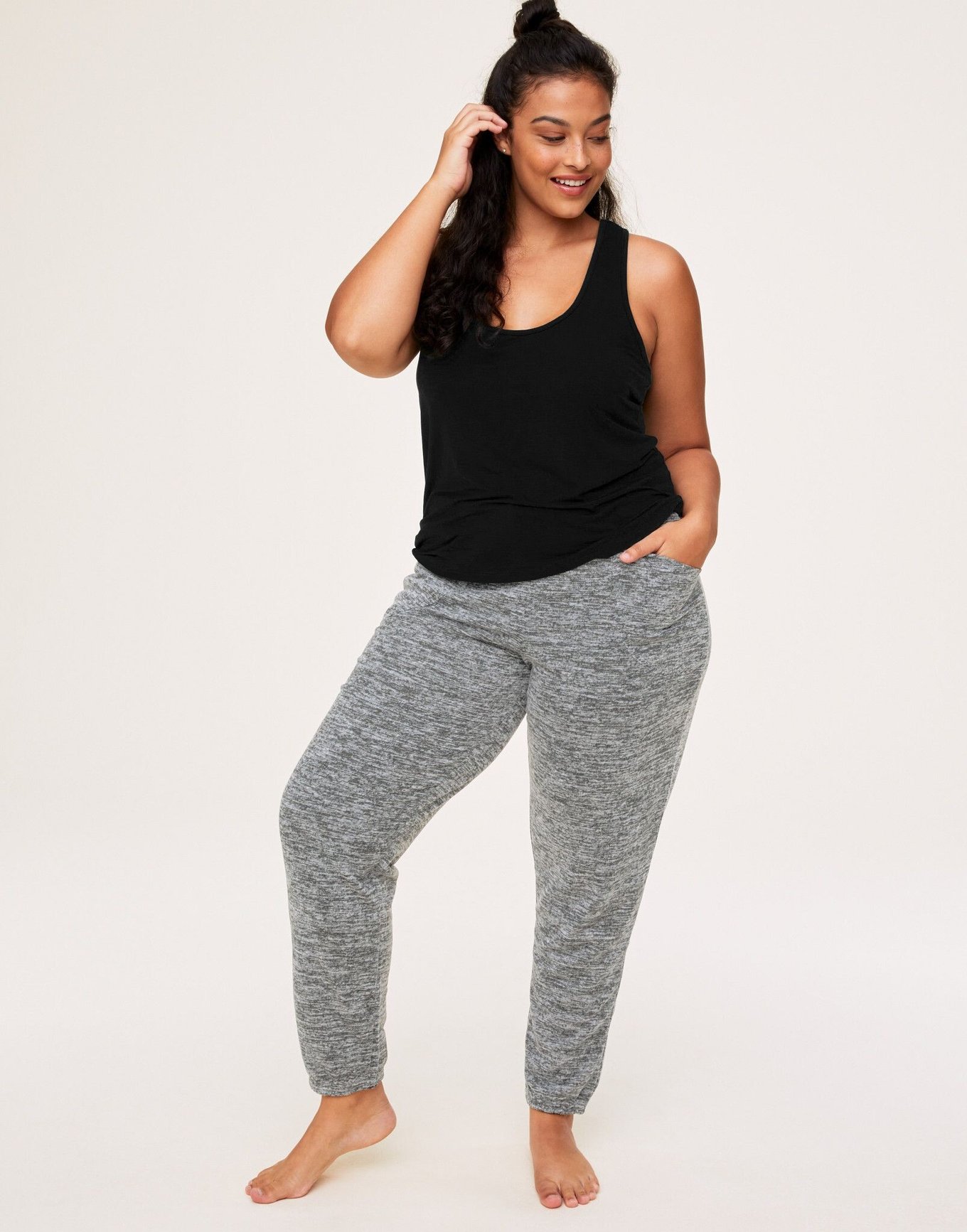 Women's Plus Size Lounge Jogger Sleepwear Pants Colsie Black 2X