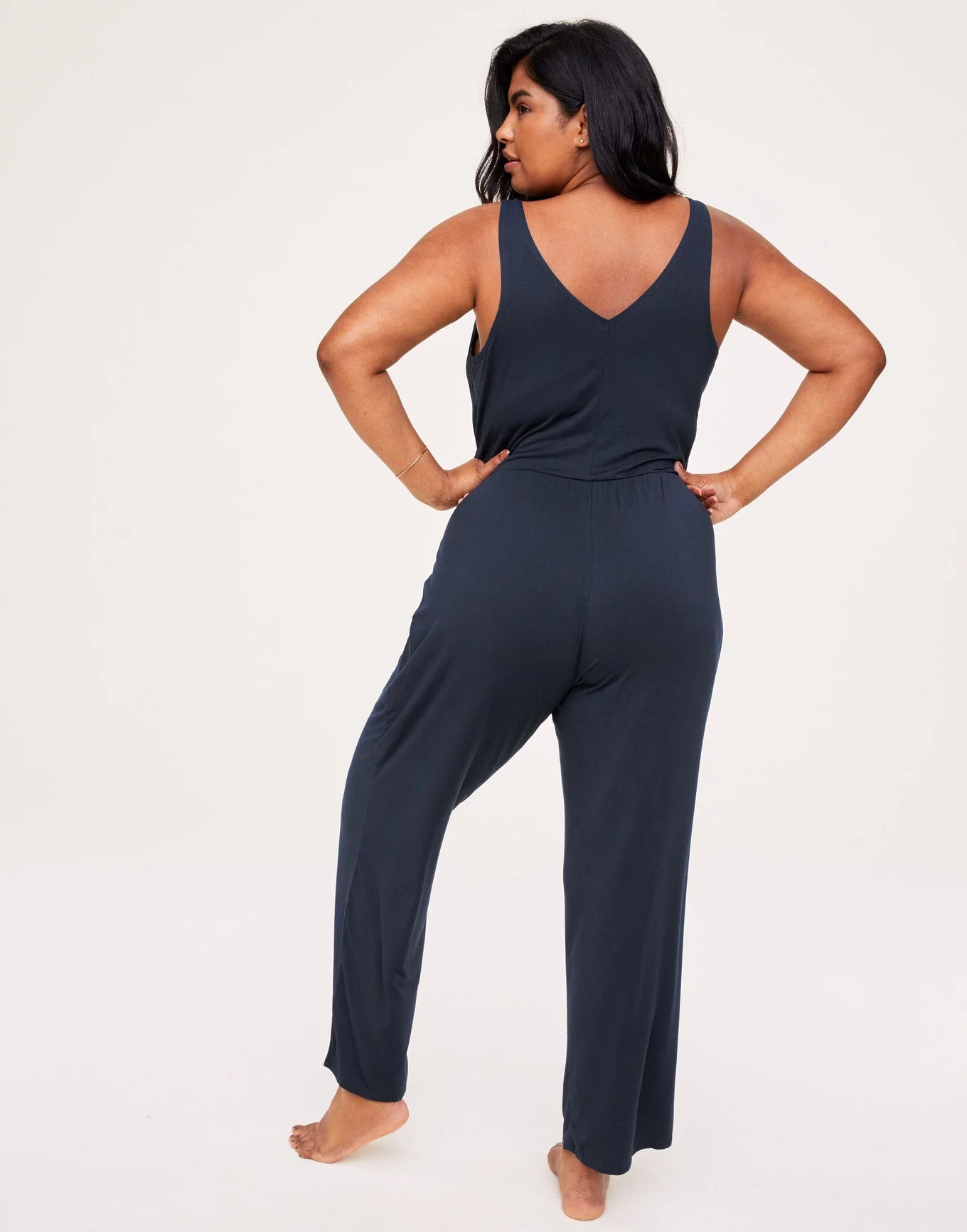Mappe reservedele Tryk ned Annabella Dark Blue Plus Jumpsuit, XL-4X | Adore Me