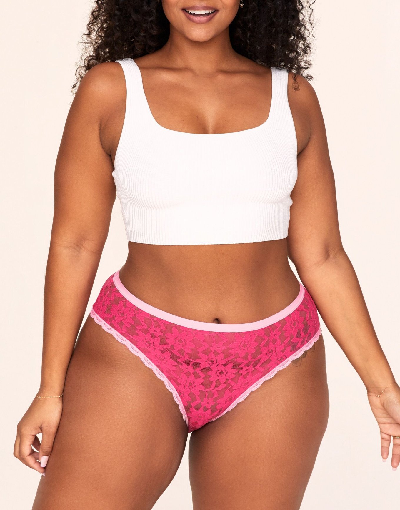 Stina High Cut Dark Pink 2 Plus High Cut | Adore Me