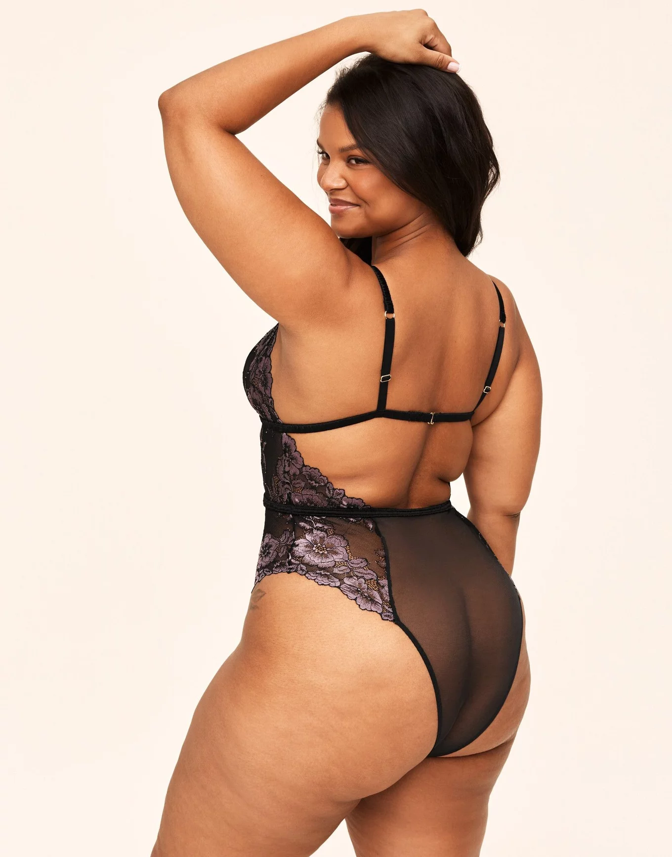 Black Lace Sexy Plus Size Lingerie Bodysuit Teddy One Piece Fitted Strapless