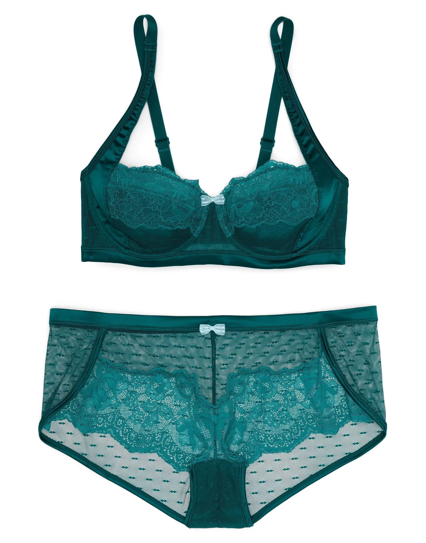 Teal lace & plum soft bra – The Pantry Underwear