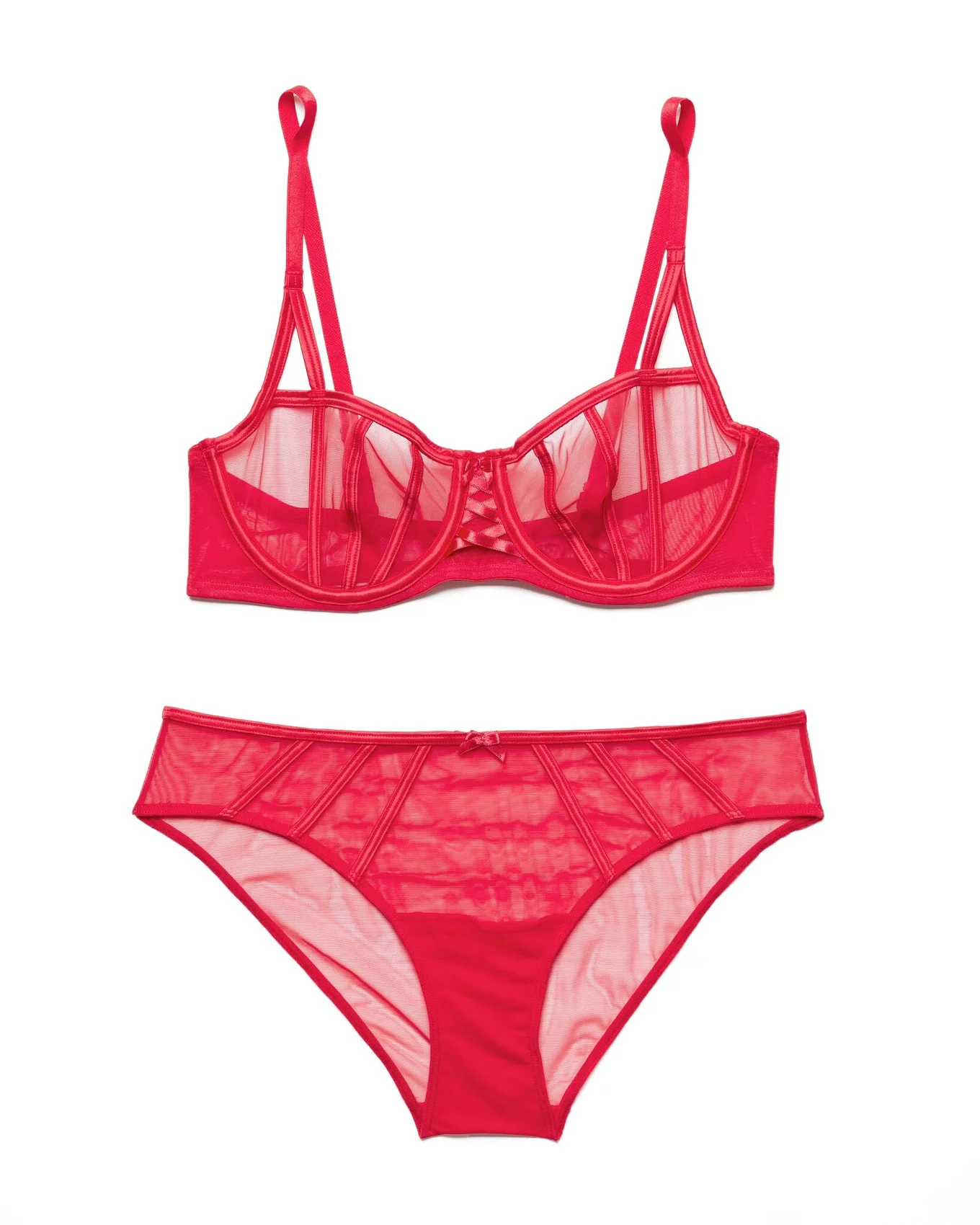 Track No Show Unlined Balconette Bra - Red - 34 - F at Skims