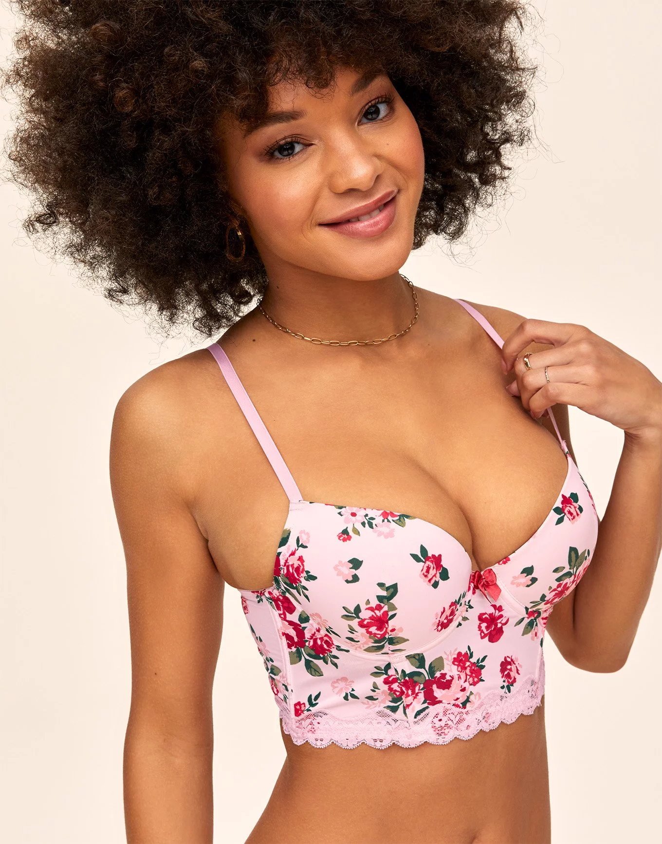 Sexy Bras For Women Push-Up Bralette Solid Hot Pink 38D
