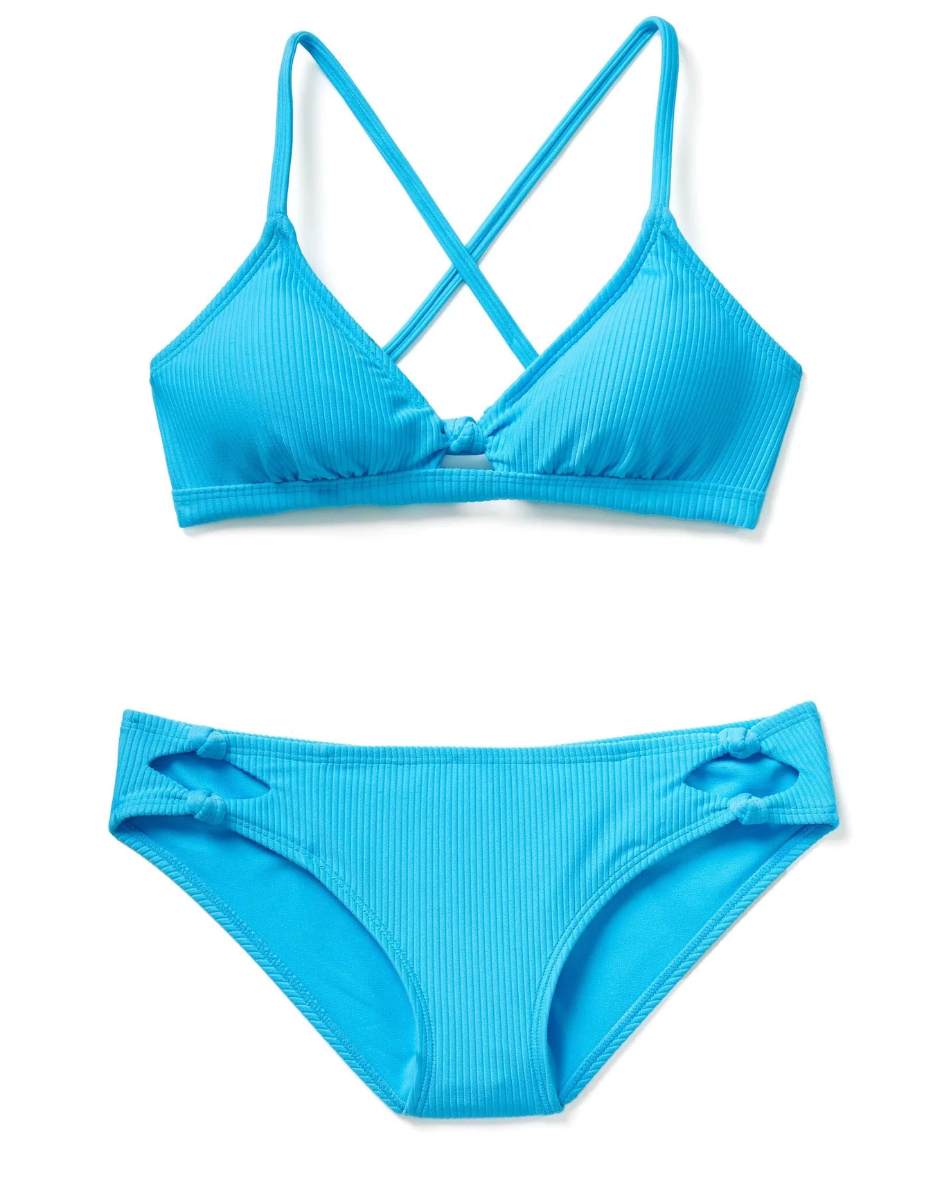 Ambra Women's Laser Cut Bikini 2 Pack Blue